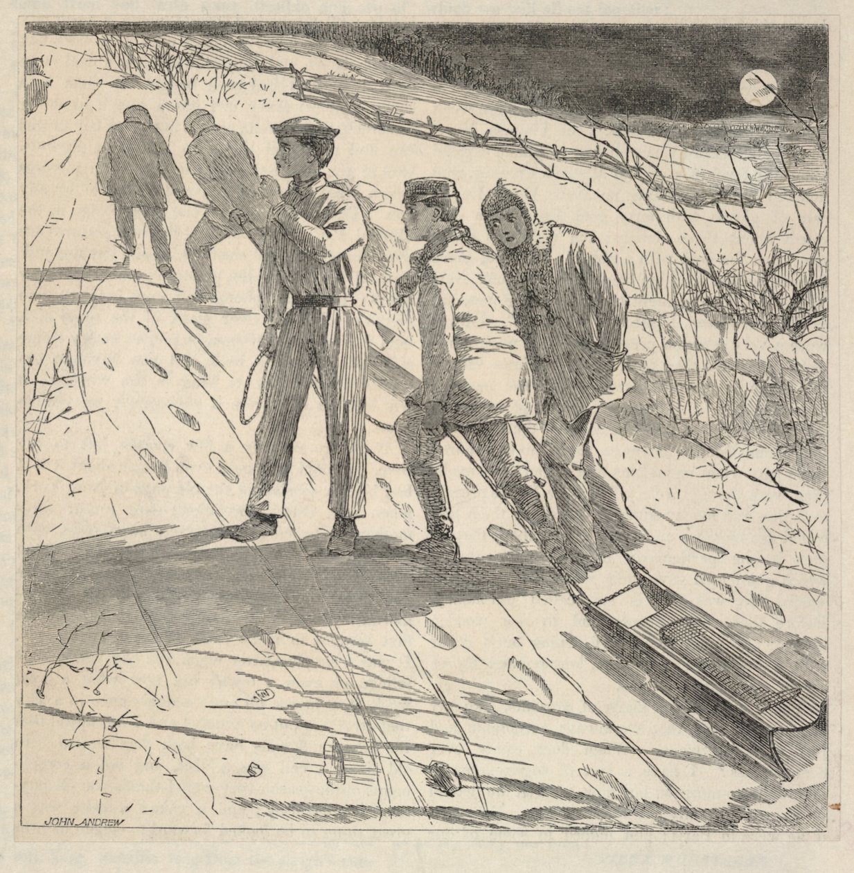 The Midnight Coast, de The Riverside Magazine for Young People, janeiro de 1867 de Winslow Homer