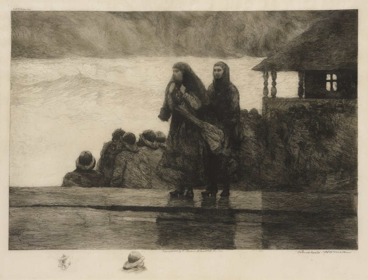 Os perigos do mar, 1888 de Winslow Homer