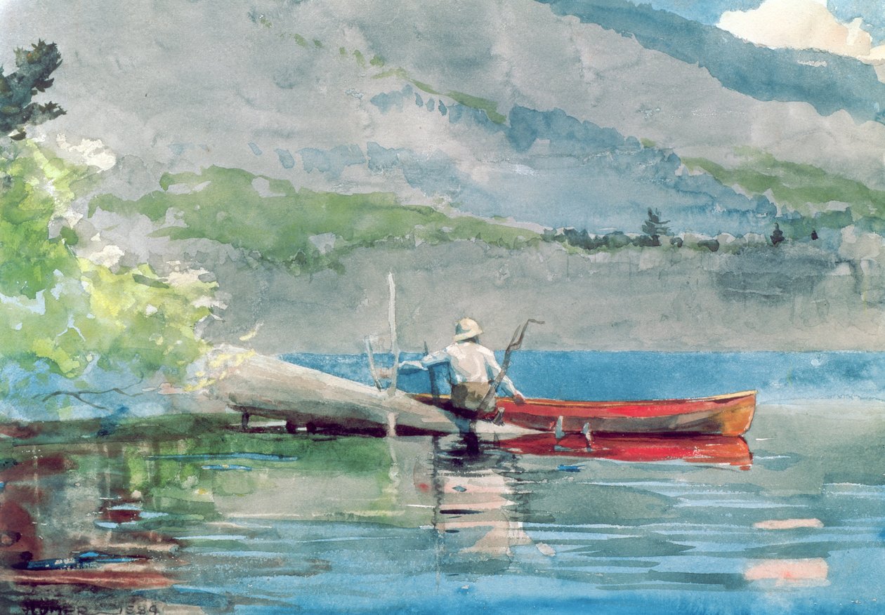 A canoa vermelha, 1884 de Winslow Homer