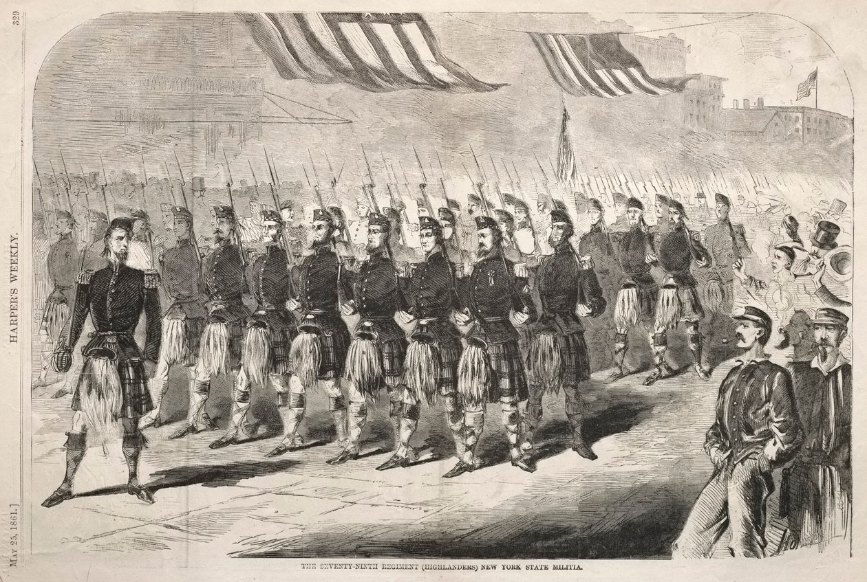 A milícia do estado de Nova York do século setenta e nove do regimento, 1861. de Winslow Homer
