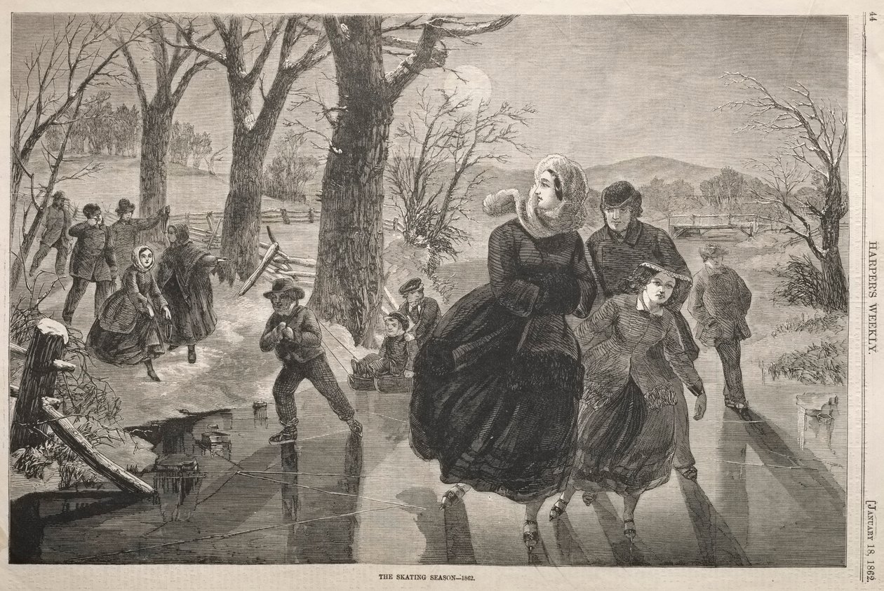 A temporada de patinação - 1862, 1862. de Winslow Homer