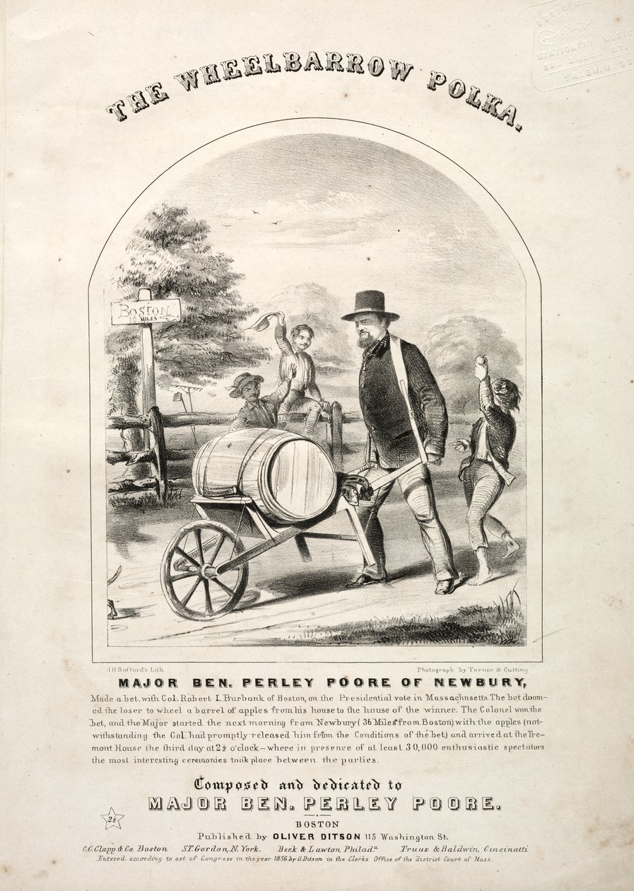 The Wheelbarrow Polka - Capa da partitura de Winslow Homer