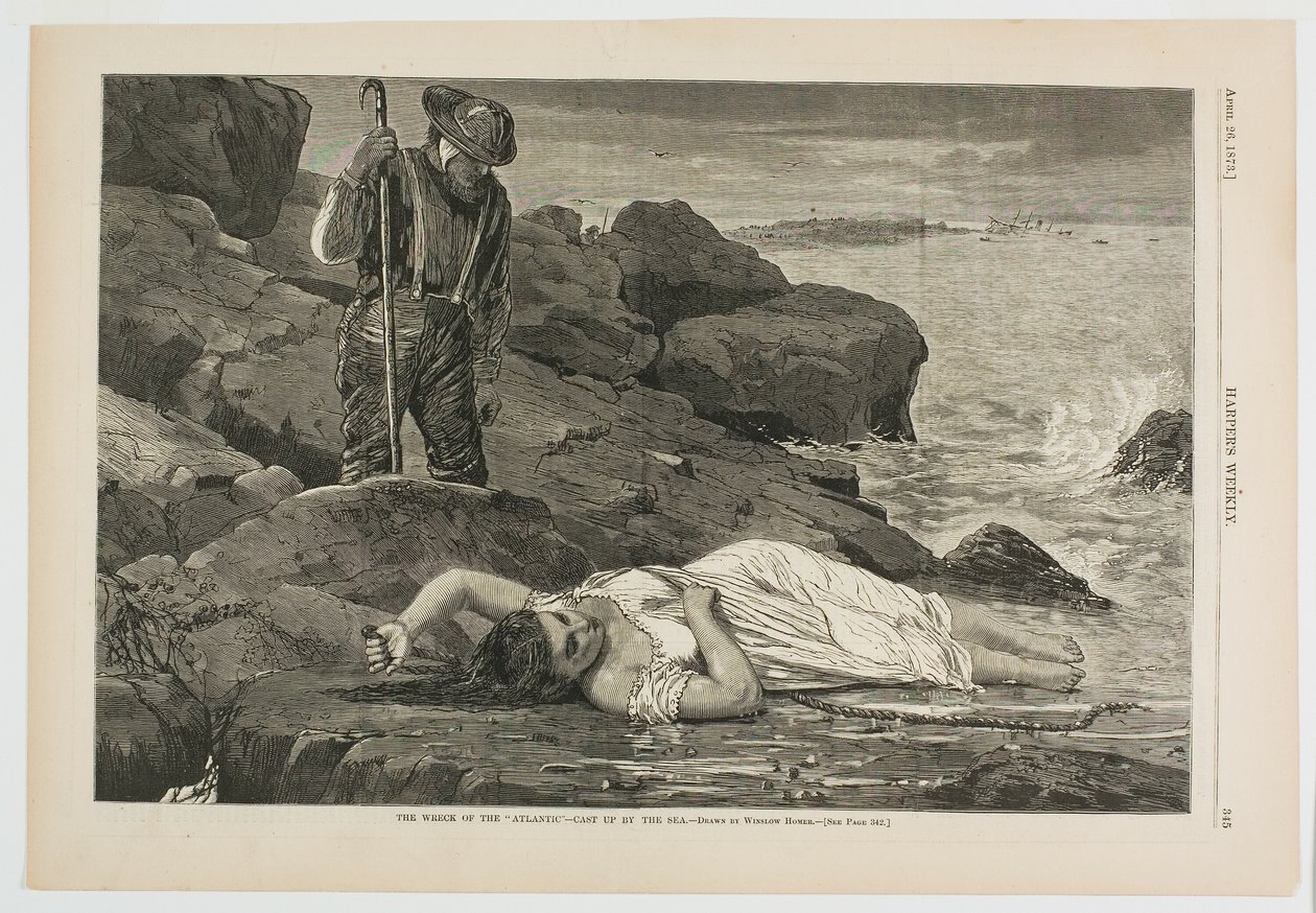 O naufrágio do "Atlantic" - Lançado ao mar de Winslow Homer