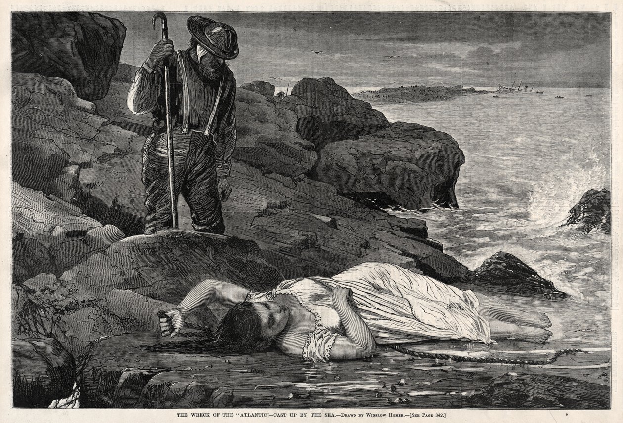 O Naufrágio do «Atlantic» — Levado pela maré de Winslow Homer