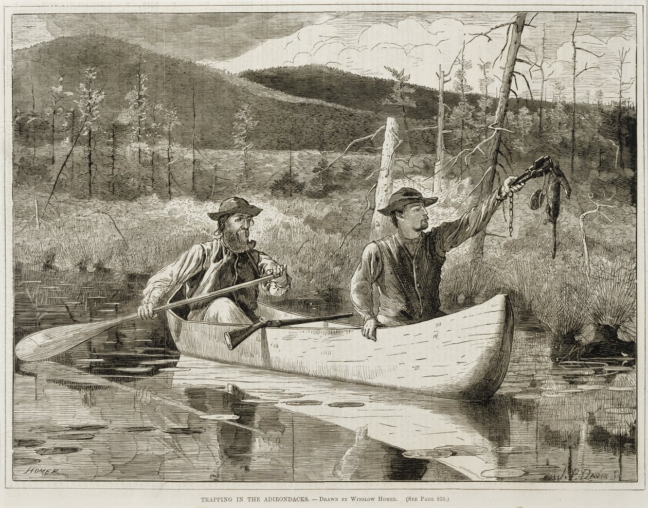 "Trapping in the Adirondacks" de Winslow Homer
