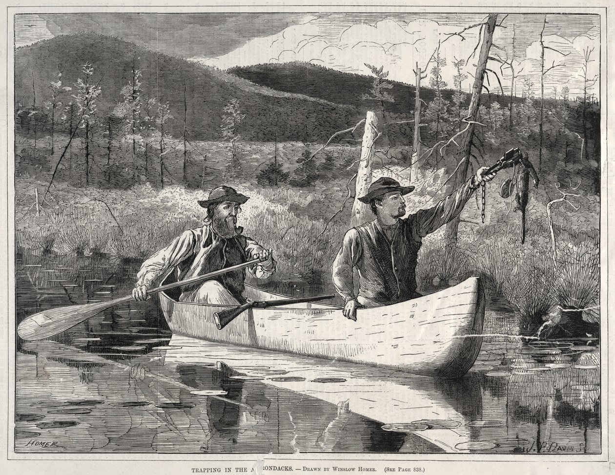 Armadilha nos Adirondacks, 1870. de Winslow Homer