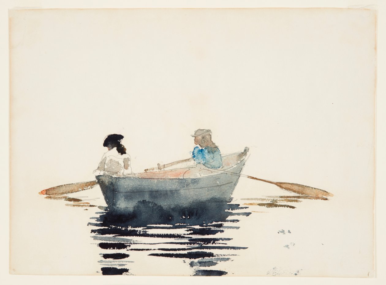 Duas garotas em um barco a remo de Winslow Homer