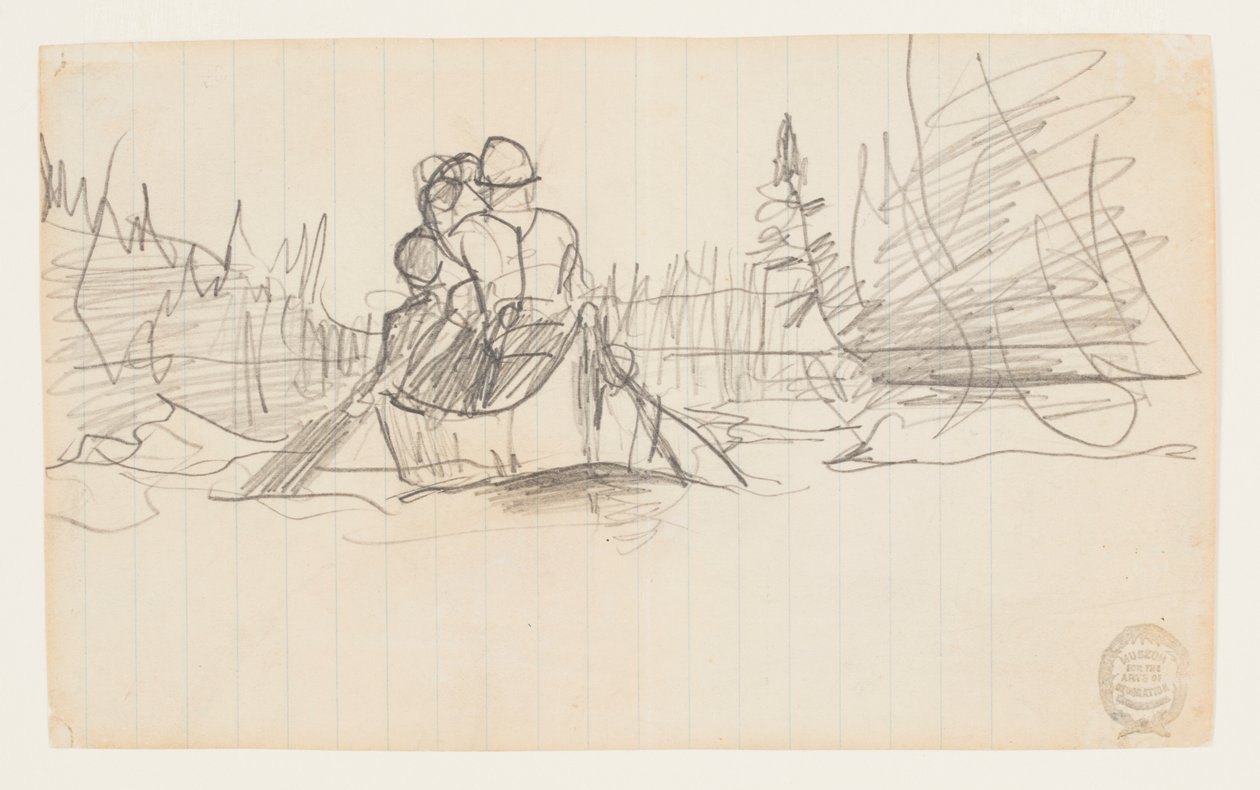 Dois homens em uma canoa de Winslow Homer