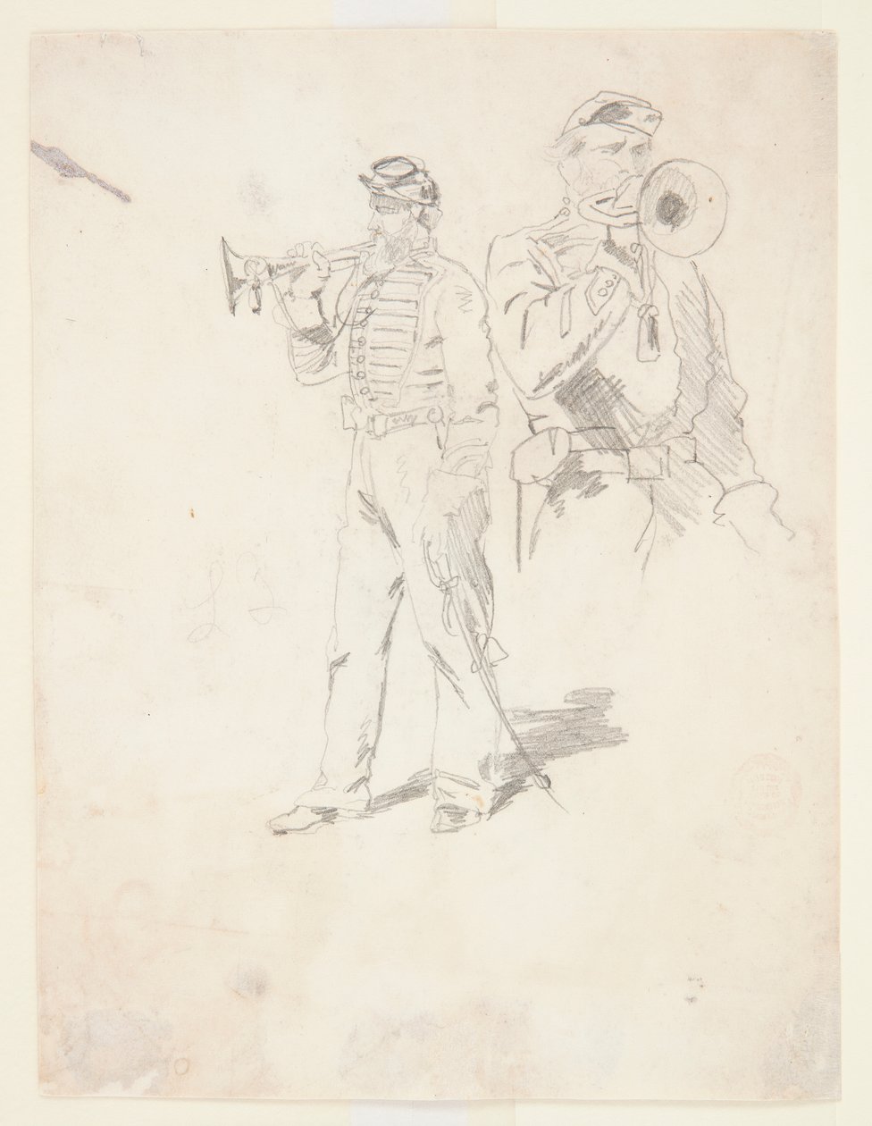 Dois estudos de um Bugler de Winslow Homer