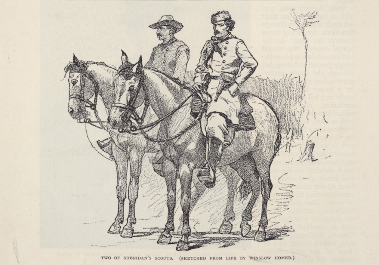 Dois dos escuteiros de Sheridan, da The Century Magazine, novembro de 1887 de Winslow Homer