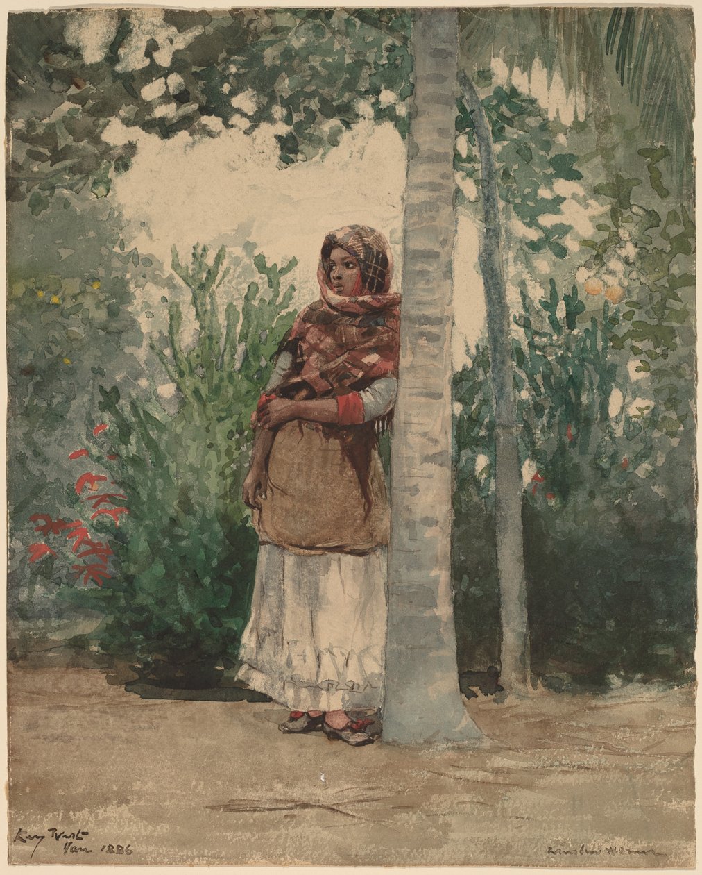 Sob uma palmeira de Winslow Homer