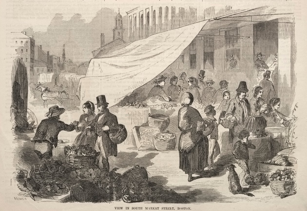Vista na South Market Street, Boston, 1857. de Winslow Homer