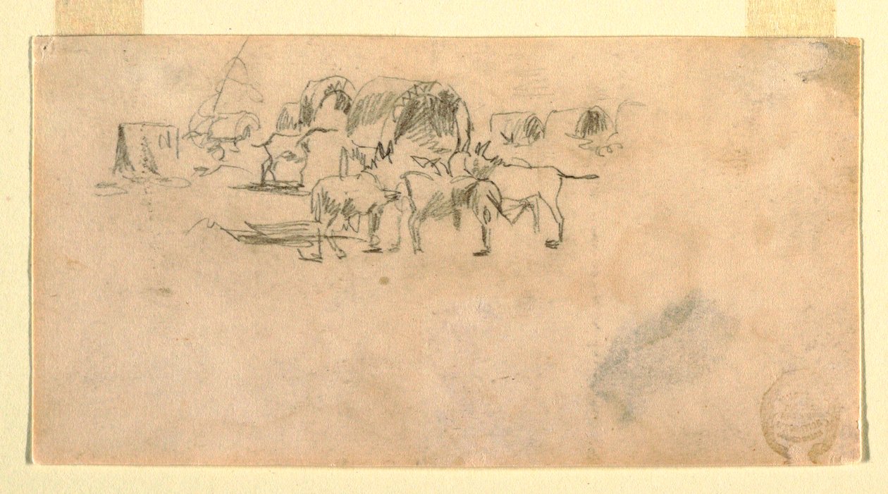 Trem de carroça no acampamento de Winslow Homer
