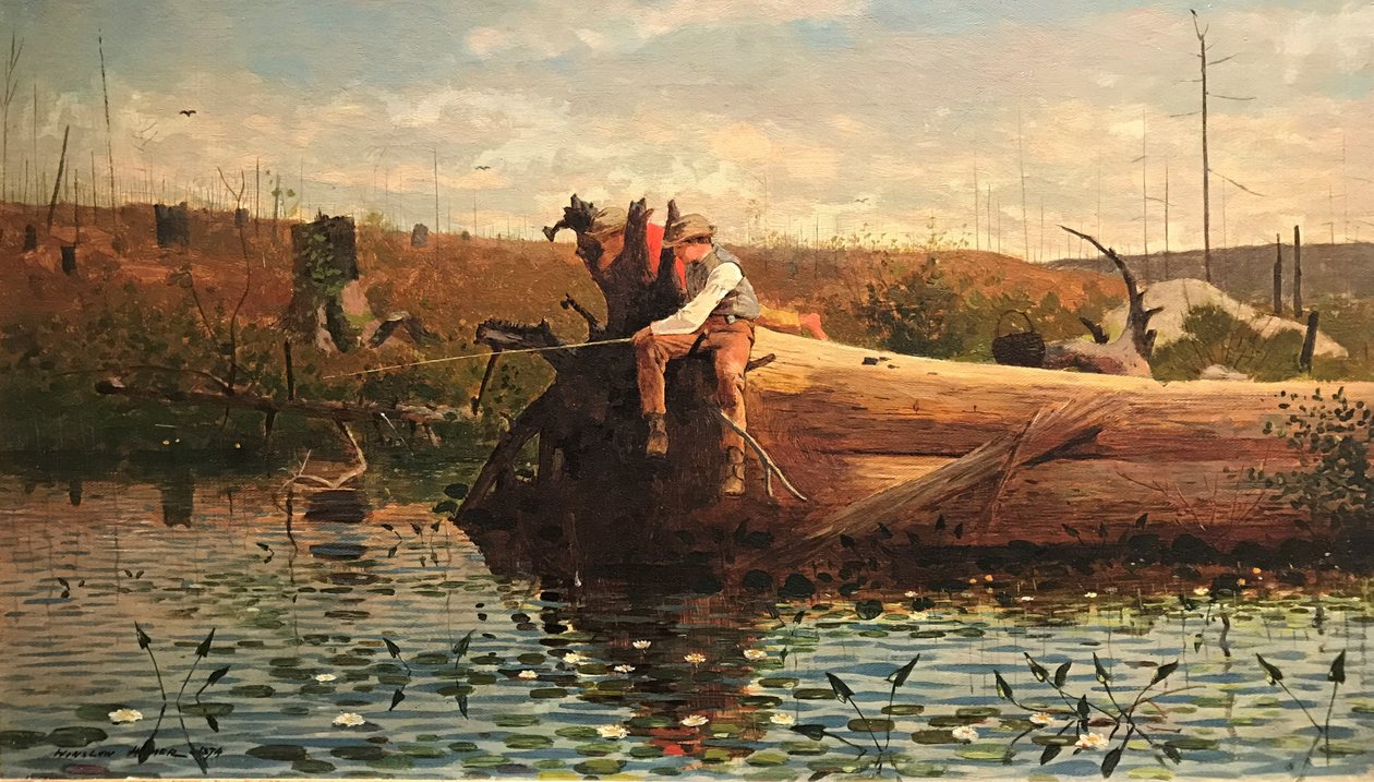 À espera de uma dentada de Winslow Homer
