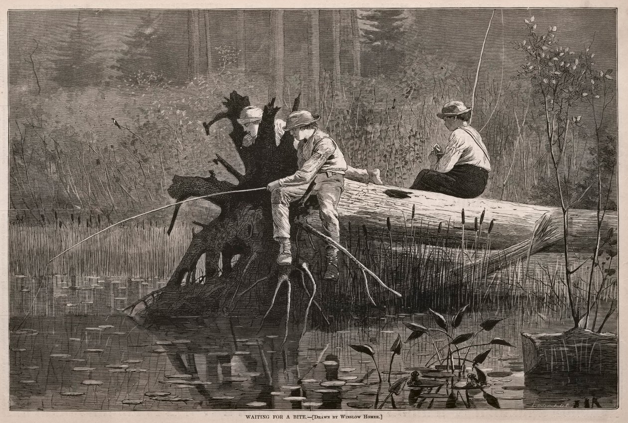 À espera de uma mordida, 1874. de Winslow Homer
