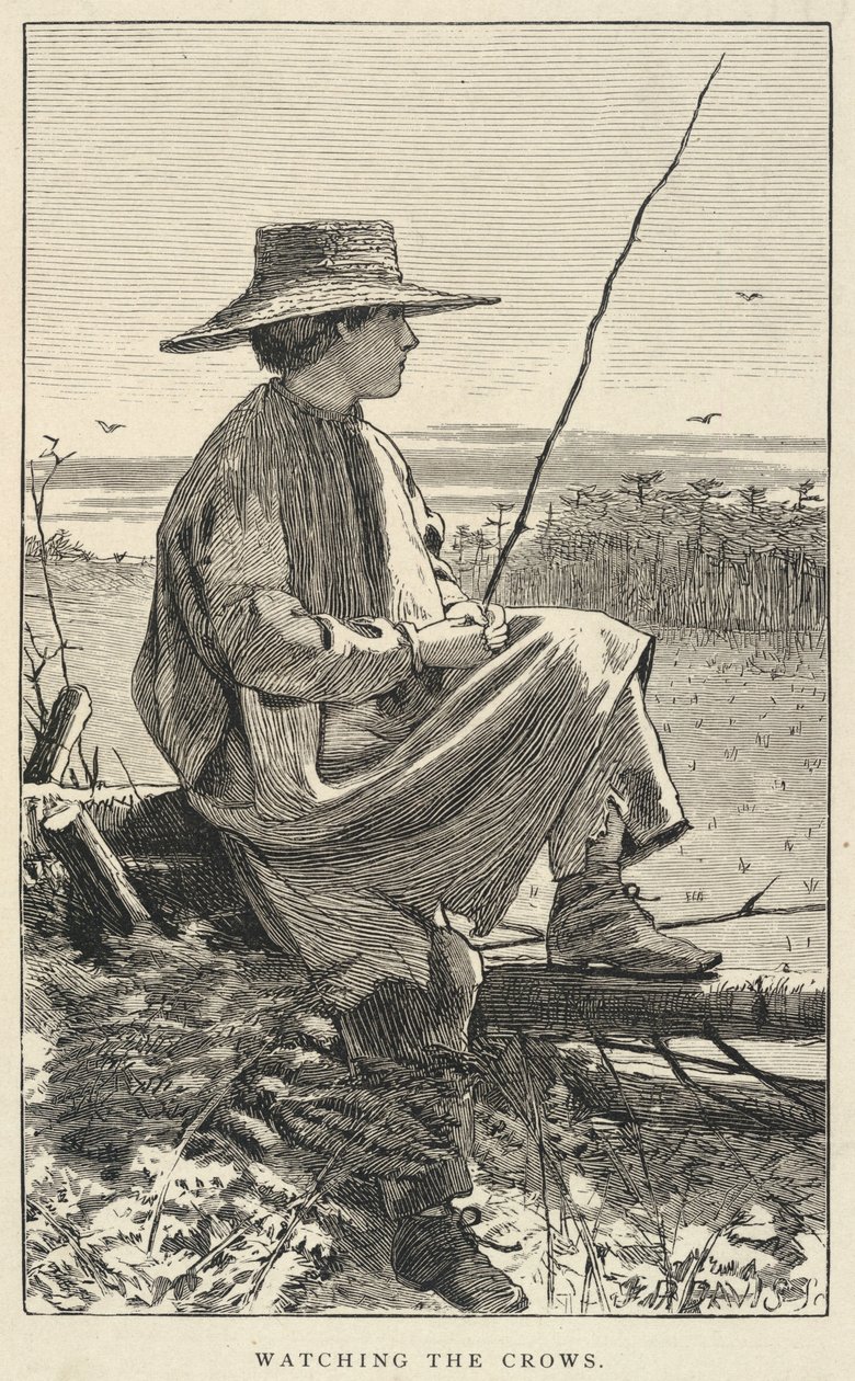 Watching The Crows, de Our Young Folks, junho de 1868 de Winslow Homer