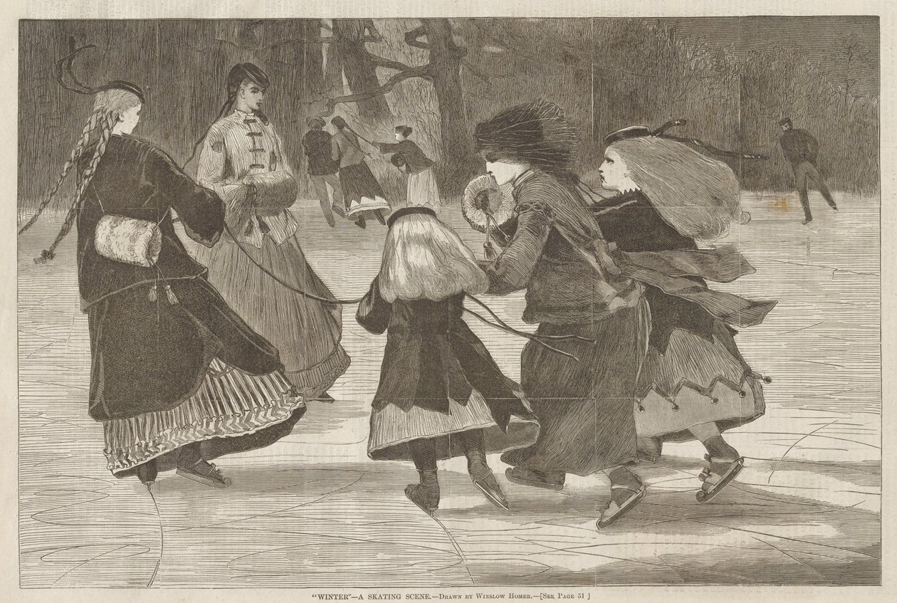 Inverno - Uma cena de patinagem de Winslow Homer