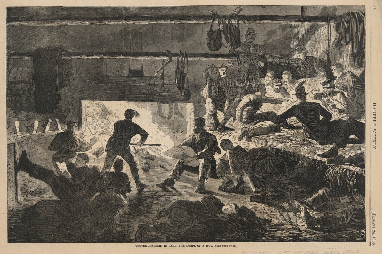 Alojamentos de inverno no acampamento de Winslow Homer