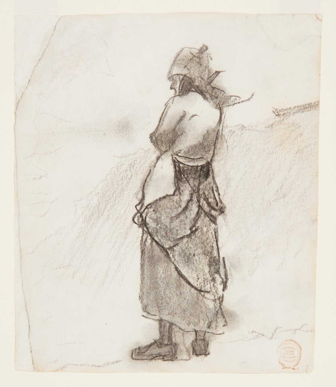 Mulher olhando para o mar, Cullercoats, Inglaterra de Winslow Homer