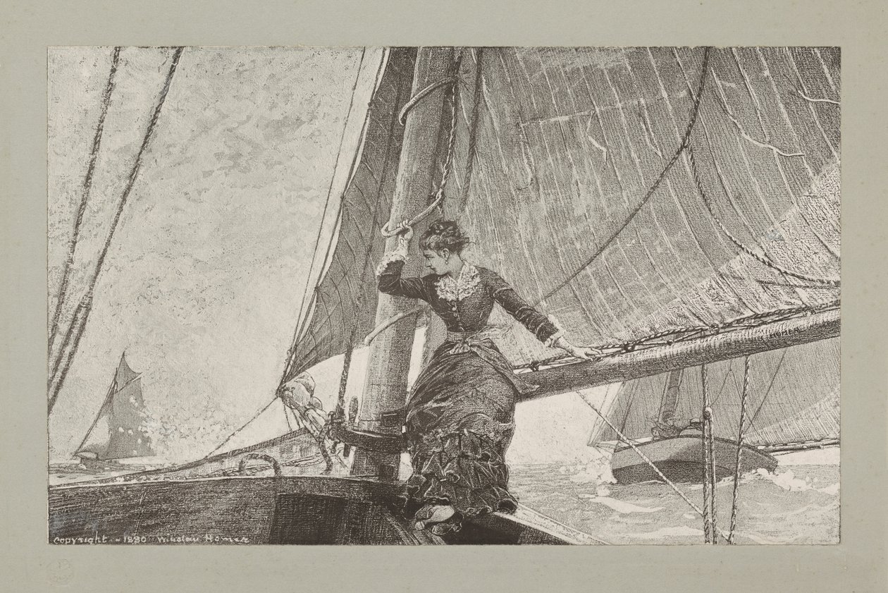 Rapariga num iate à vela de Winslow Homer