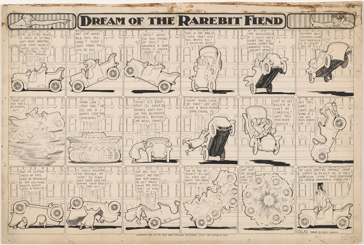 Sonho do Rarebit Fiend: Automóvel Bucking de Winsor McCay