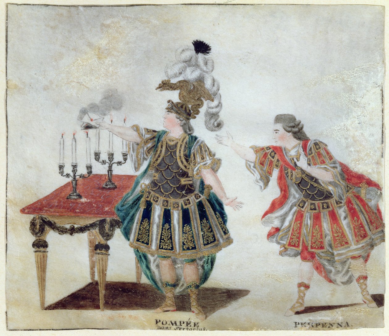 Pompeu e Perpenna na tragédia Sertório de Corneille, c.1780 de Wirscher