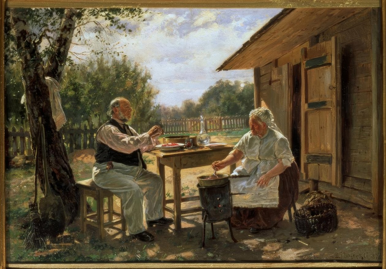 Enquanto cozinha a compota de Wladimir Jegorowitsch Makowski