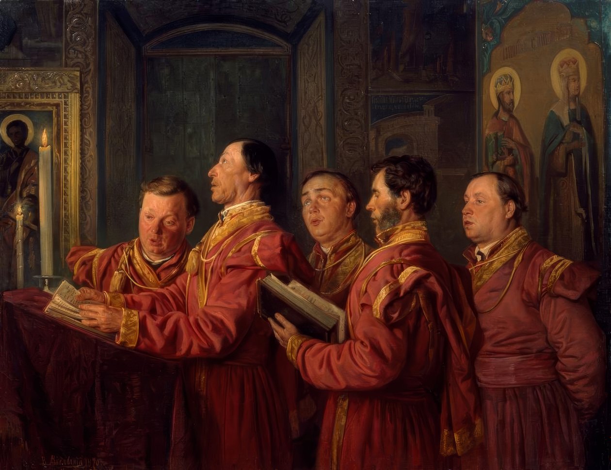 Cantor de coro na igreja de Wladimir Jegorowitsch Makowski