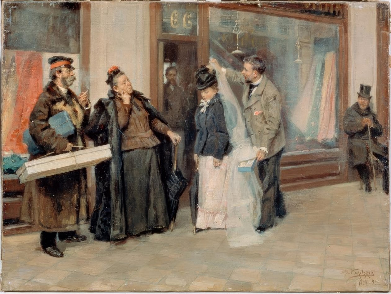 A escolha do véu de noiva de Wladimir Jegorowitsch Makowski