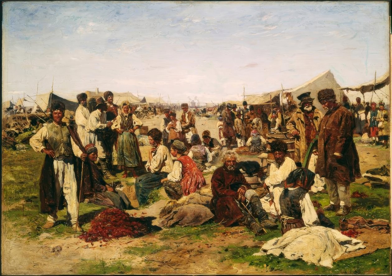 Feira em Poltava de Wladimir Jegorowitsch Makowski