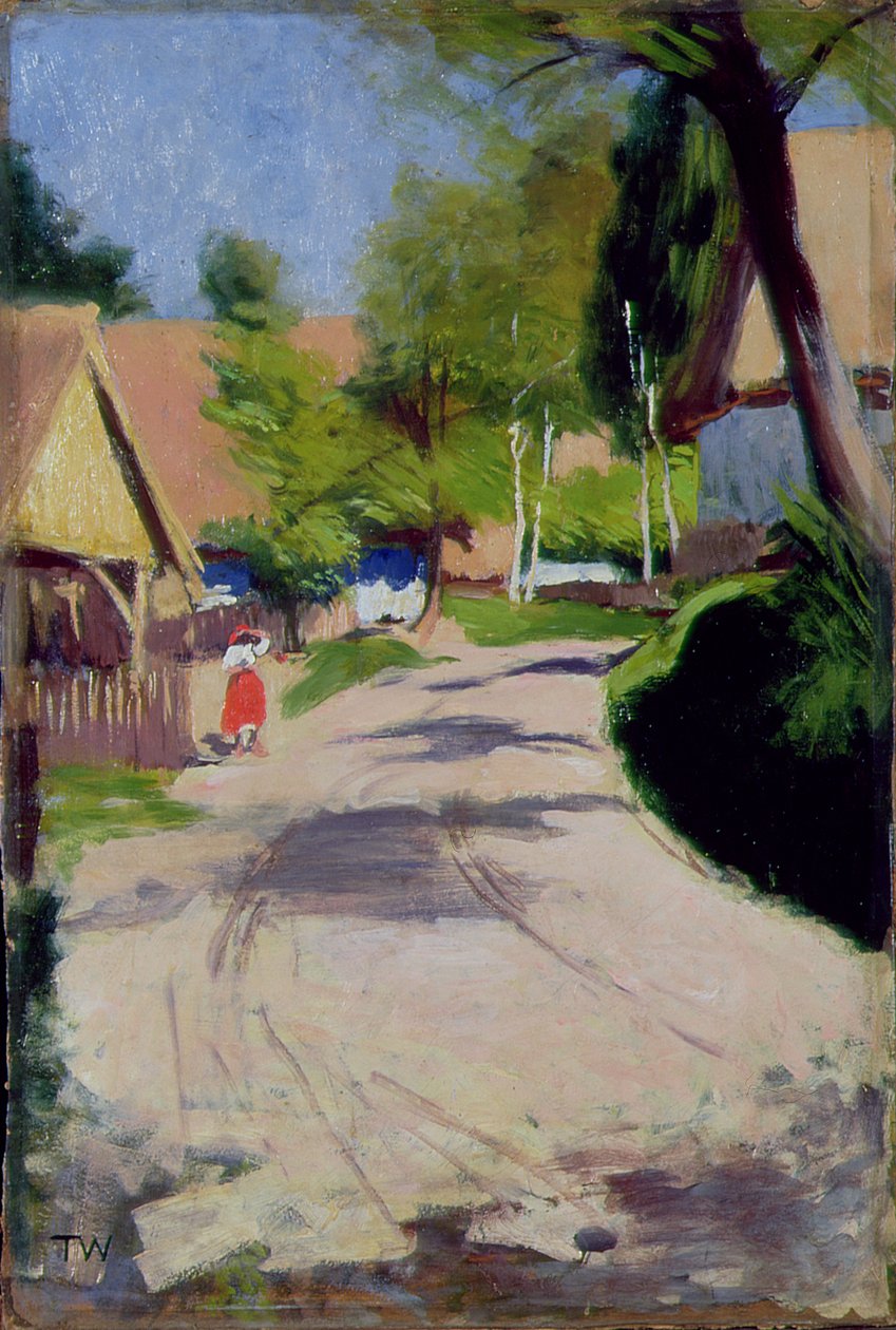 Estrada através de uma aldeia, 1910 de Wlodzimierz Tetmajer