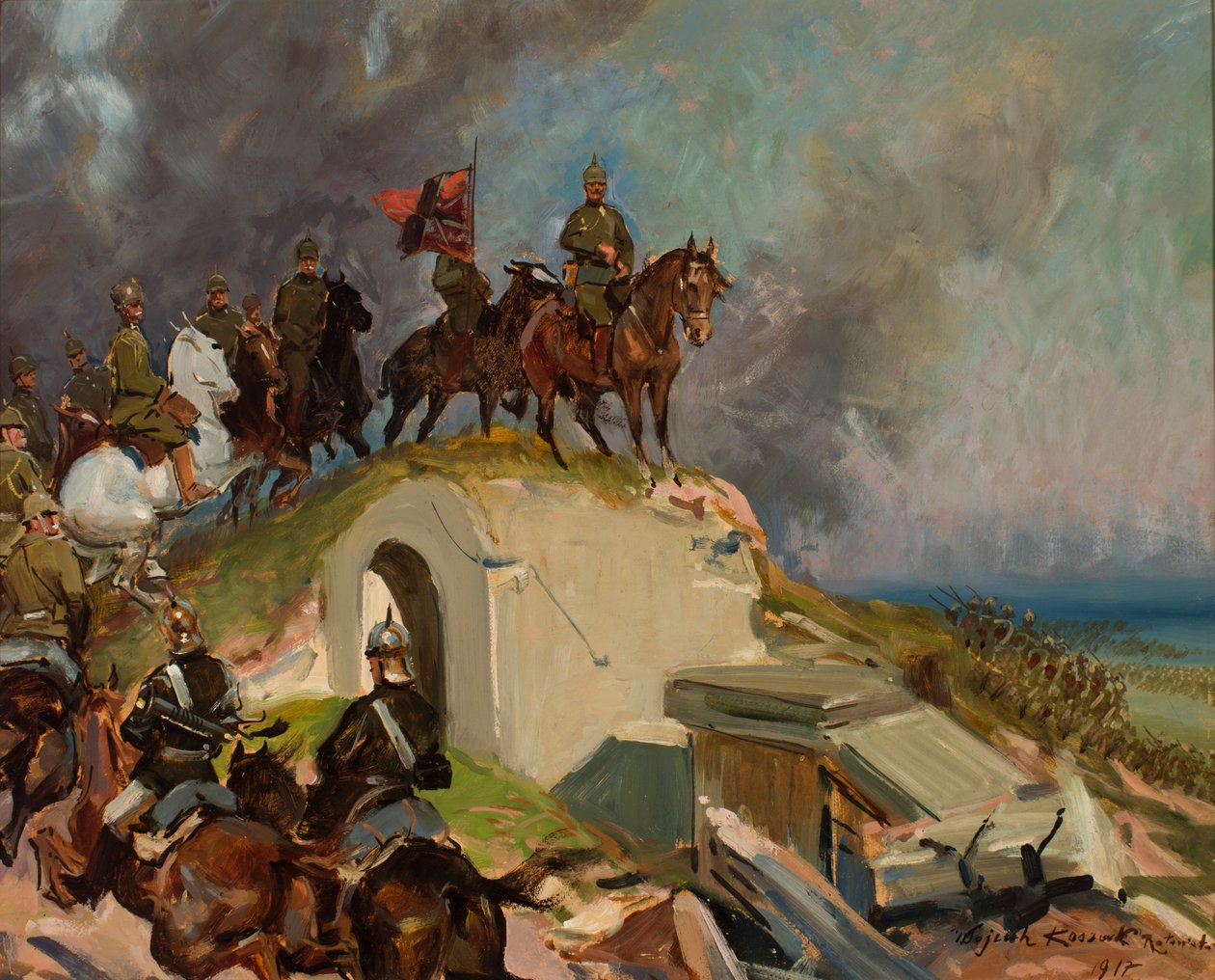 Cena de batalha da Primeira Guerra Mundial de Wojciech Kossak