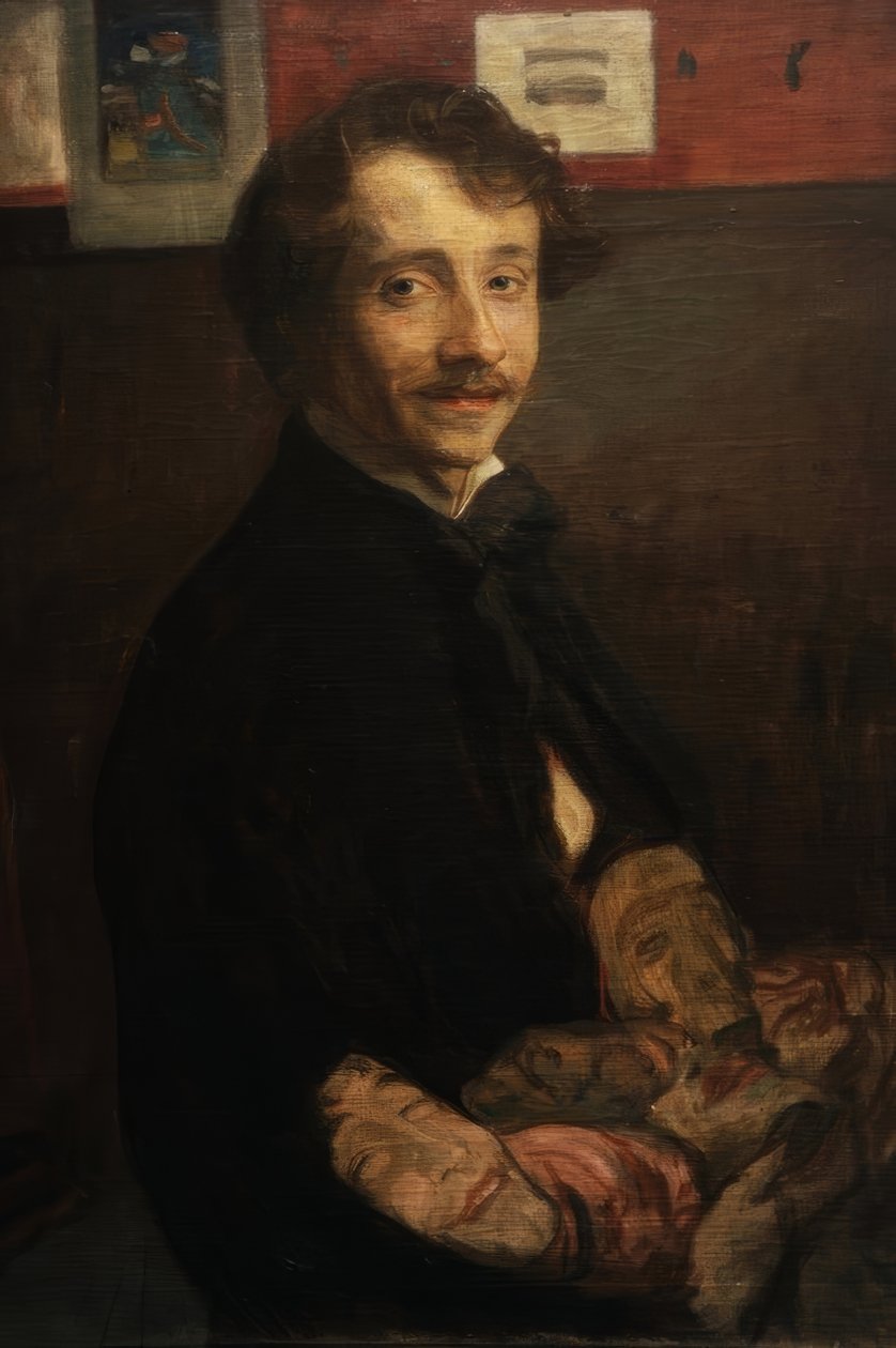 Auto-retrato com máscaras de Wojciech Weiss
