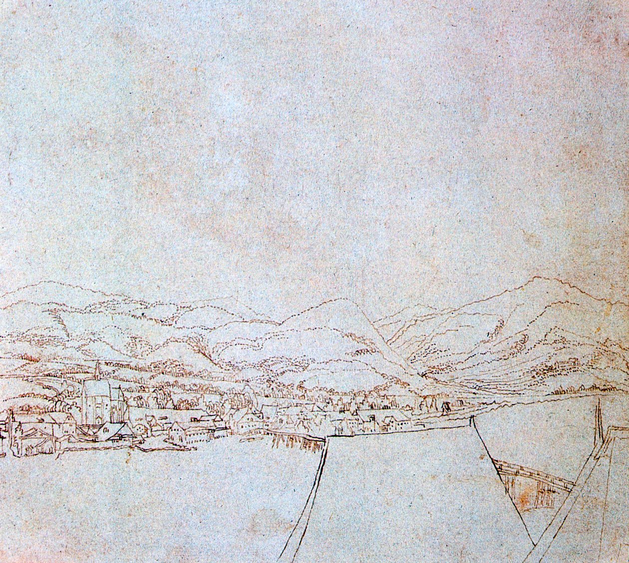 Vista de Urfahr, c1510-1553 de Wolf Huber
