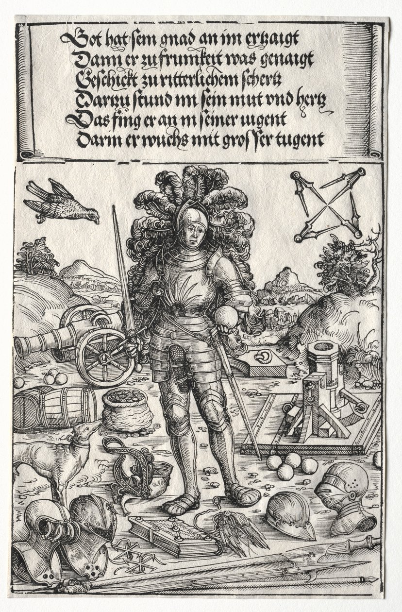 O Arco do Triunfo de Maximiliano I: Imperador Maximiliano como Patrono das Melhorias ..., 1515-17. de Wolf Traut