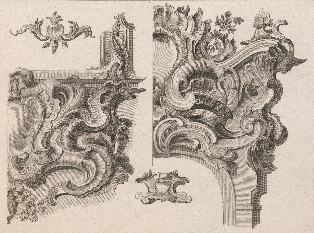Sugestão para a Decoração da Baixa Direita e Alta Direita de um Altar..., Impresso ca. 1750-56. de Wolffgang Christoph Mayr