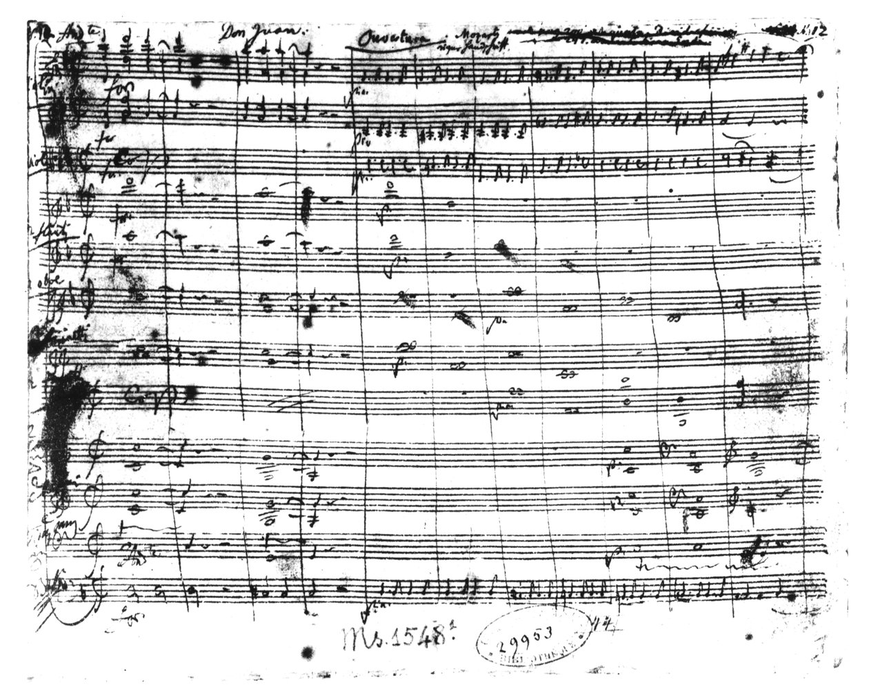 Ms.1548 (1) Abertura da ópera &39;Don Giovanni&39; de Wolfgang Amadeus Mozart
