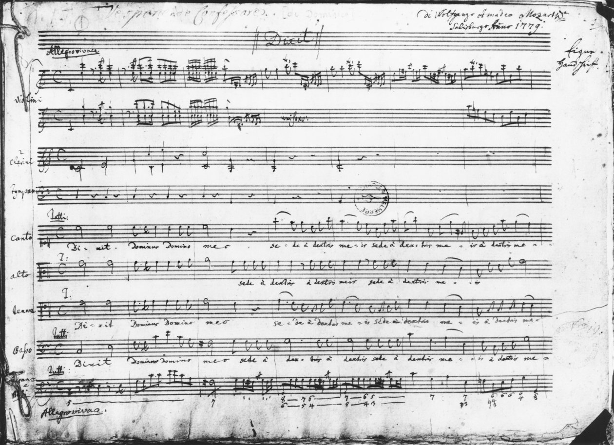 Vésperas de domingo, 1779 de Wolfgang Amadeus Mozart