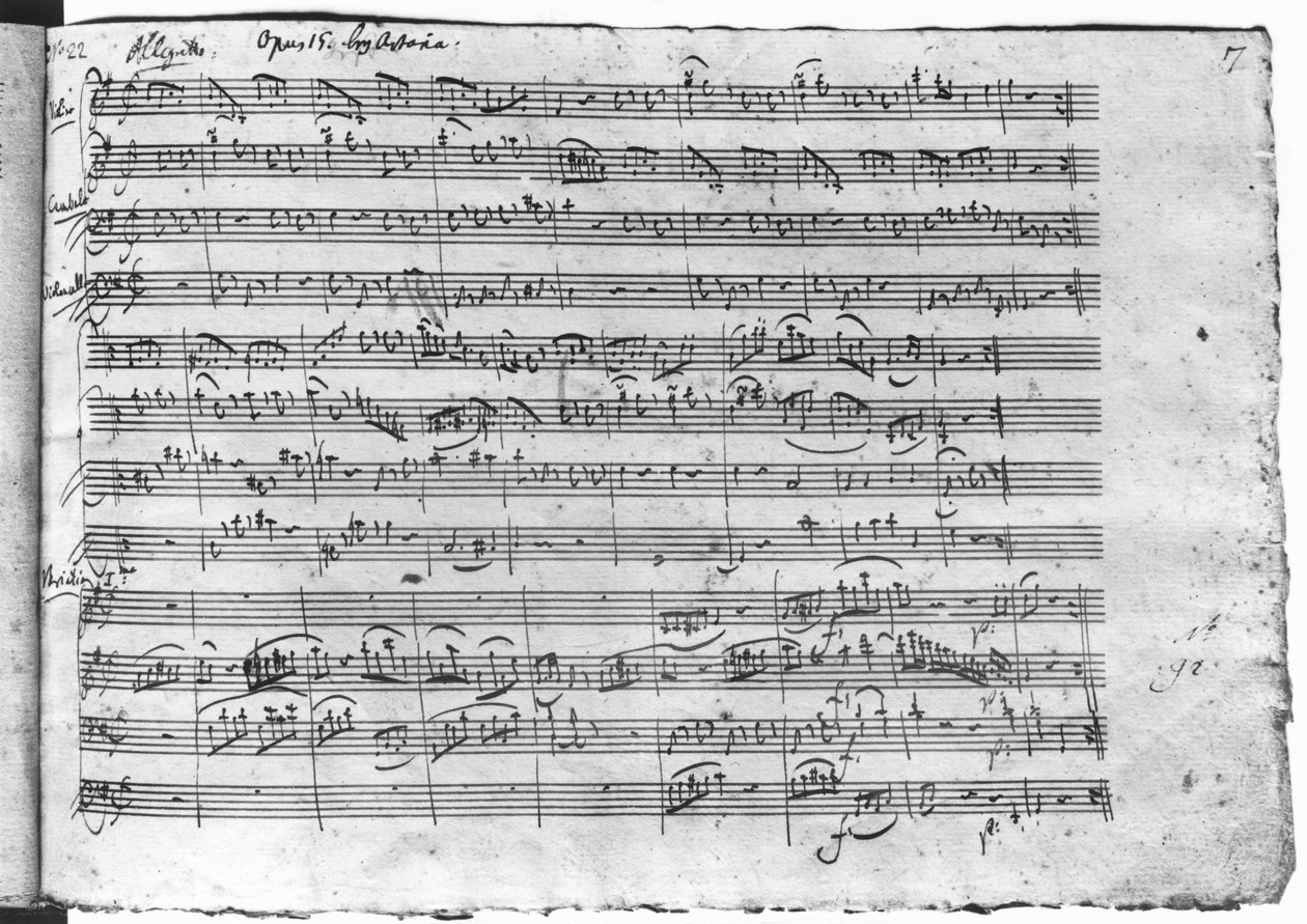 Trio em sol maior para violino, cravo e violoncelo (K 496) 1786 (13ª página) de Wolfgang Amadeus Mozart