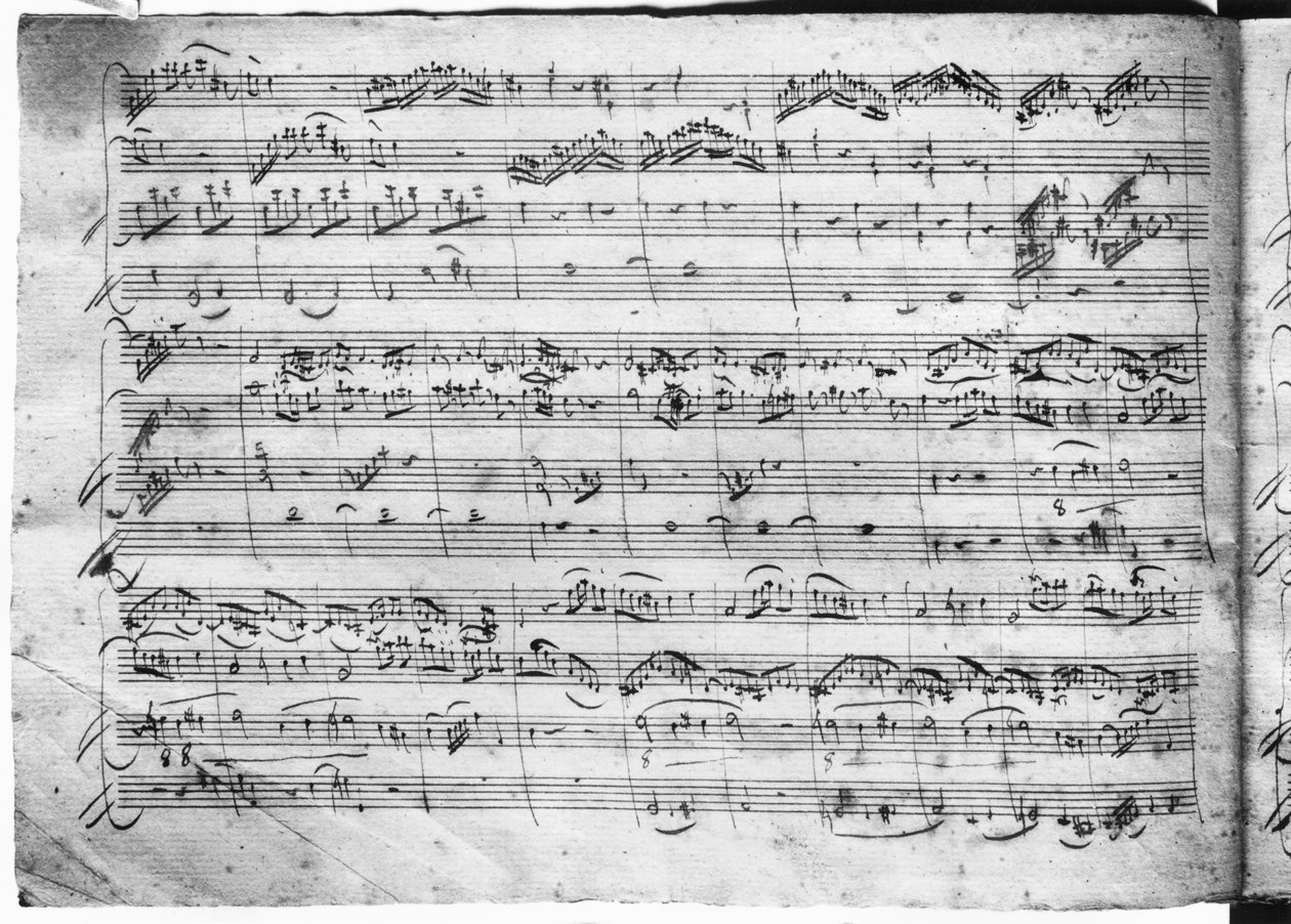 Trio em sol maior para violino, cravo e violoncelo (K 496) 1786 (2a página) de Wolfgang Amadeus Mozart