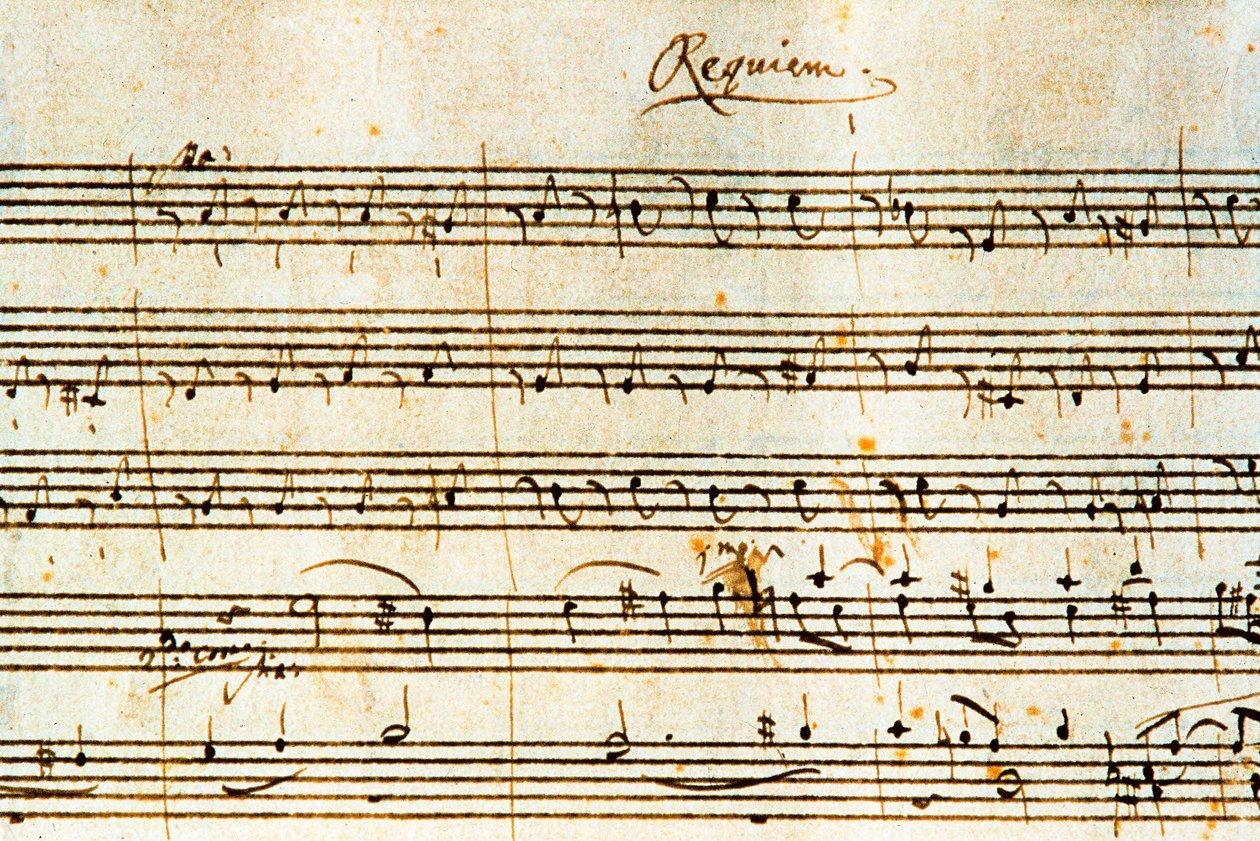 Partitura autografada de Requiem, K. 626 do compositor austríaco Wolfgang Amadeus Mozart (1756-1791) de Wolfgang Amadeus Mozart