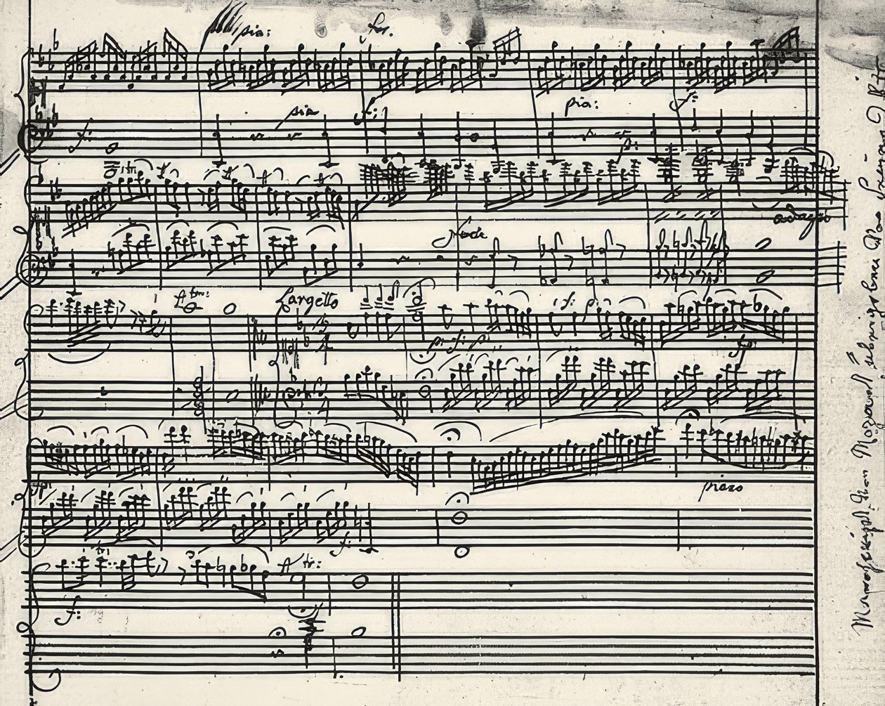Autógrafo de música de Wolfgang Amadeus Mozart