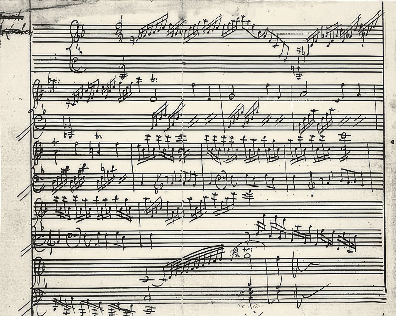 Autógrafo de música de Wolfgang Amadeus Mozart