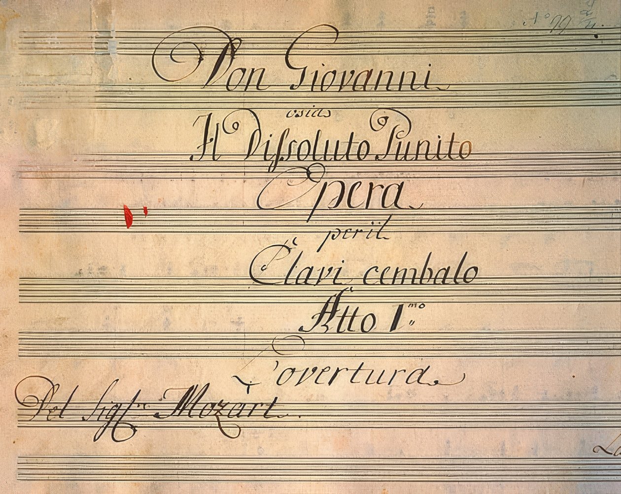 Página de rosto da ópera Don Giovanni. Executado pela primeira vez em 1787 de Wolfgang Amadeus Mozart