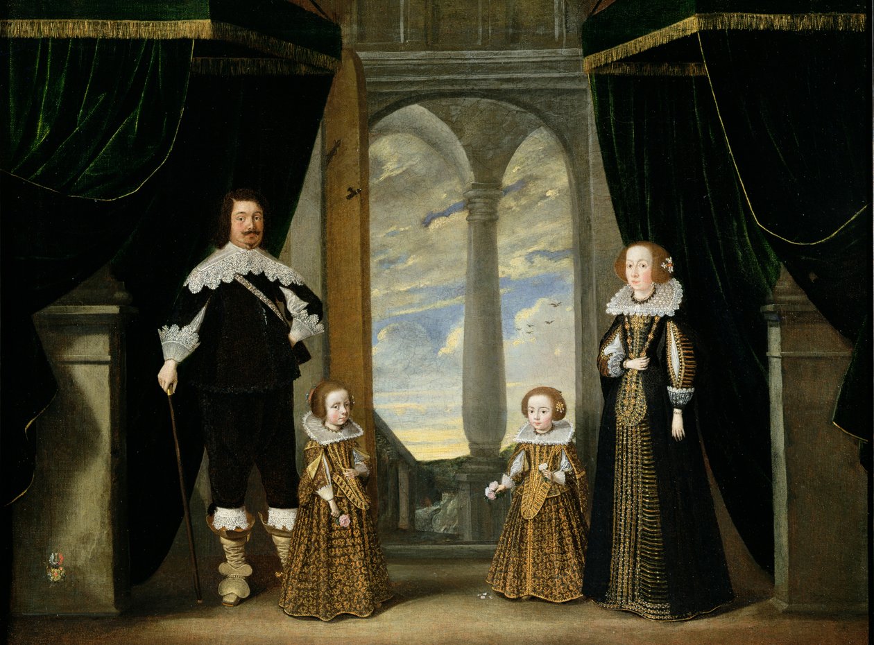 Retrato de um nobre, sua esposa e suas duas filhas de Wolfgang Heimbach