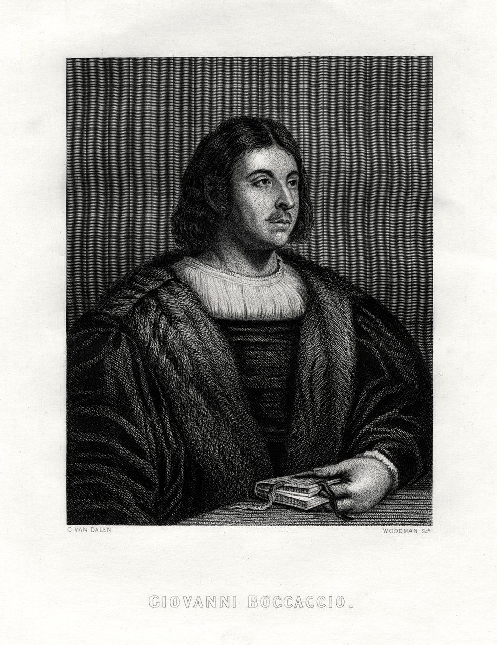 Giovanni Boccaccio, autor e poeta italiano, século XIX. de Woodman