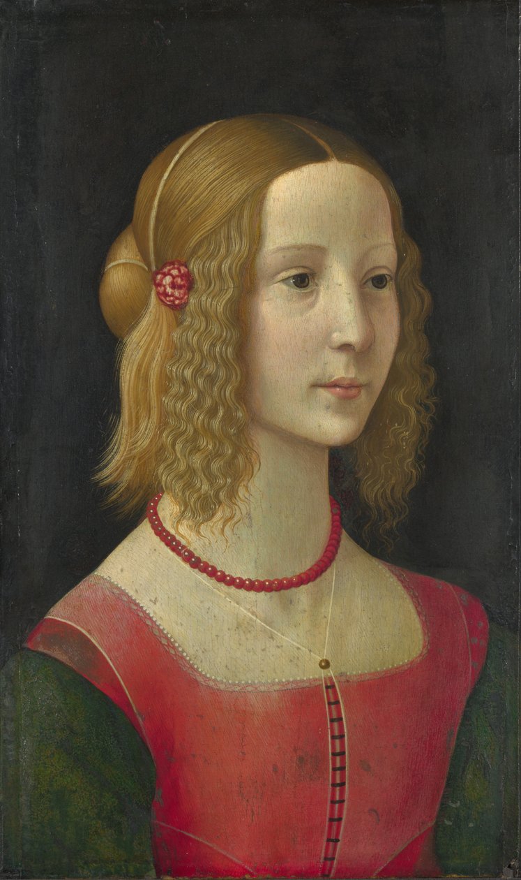 Retrato de uma menina de Workshop of Domenico Ghirlandaio