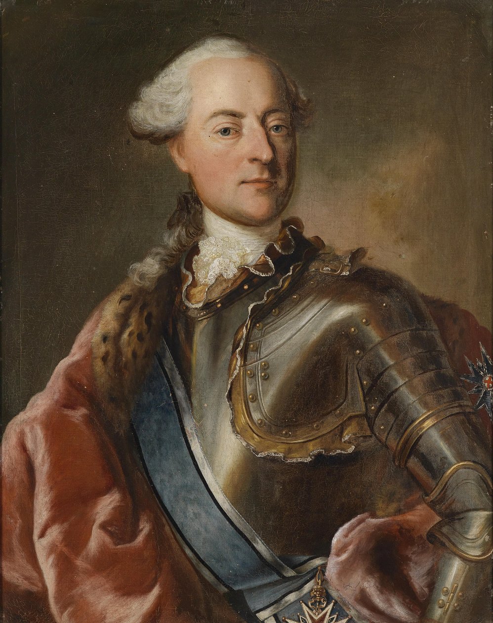 Retrato de um conde de Hegnenberg-Dux com a Casa da Baviera eleitoral Cavaleiros de São Jorge e a Ordem de St. Hubert de Workshop of Georg Desmarées