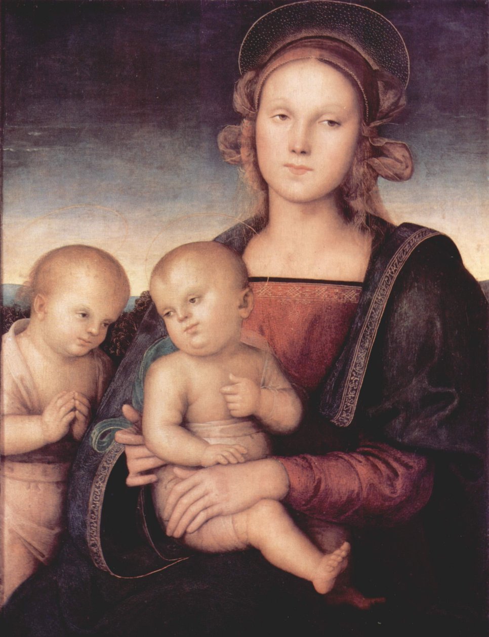Madonna com São João Batista de Workshop of Pietro Perugino
