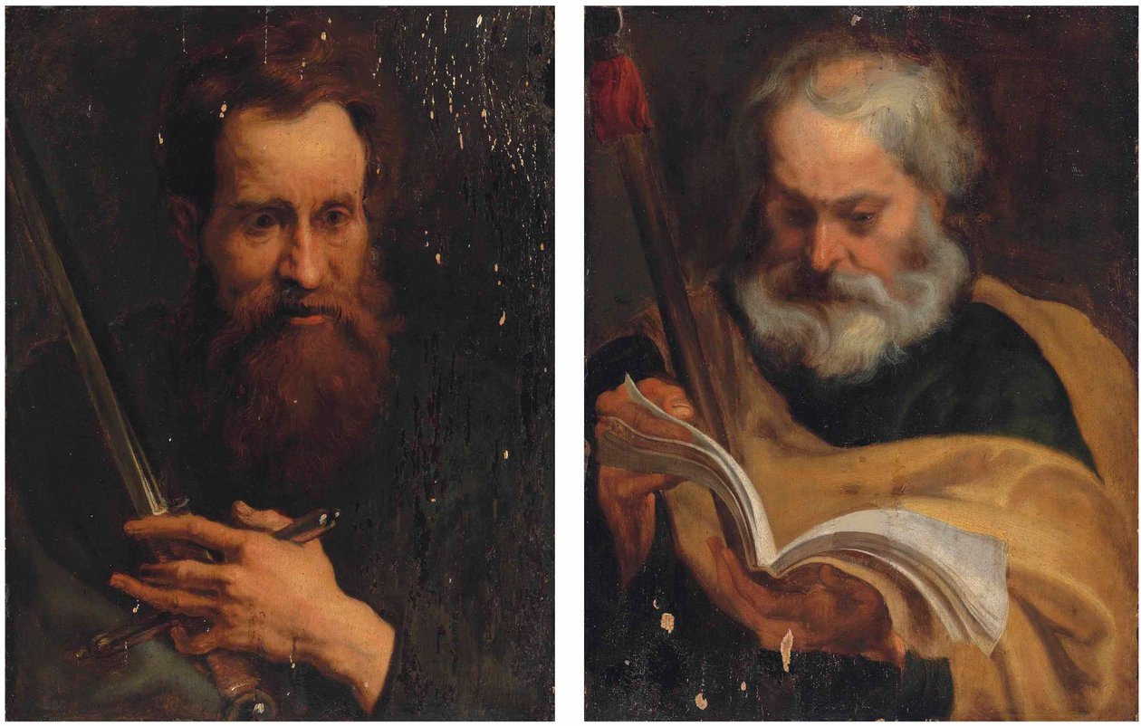 Pendentes dos apóstolos São Paulo e São Tomé de Workshop of Anthony van Dyck